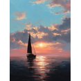 thumbnail image 1 of Qisvanset Sunset Tree Lake Reflection Canvas Print 12x16 Inch Scenic Wall Decor, 1 of 8