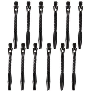 Arbres à Fléchettes en Alliage d'Aluminium Noir pour Jeu, Taille de Filetage Standard, Convient à la Plupart des Fléchettes, 12 Pcs