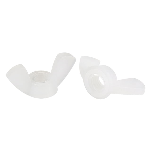 Unique Bargains M6 Wing Nuts Butterfly Nut Nylon White 15 Pack