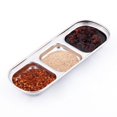 thumbnail image 2 of Plat à Sauce en Acier Inoxydable Assiette à Collation Bol à Trempette Divisé Vaisselle de Cuisine 3 Compartiments, 2 of 11