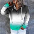 thumbnail image 4 of WEAIXIMIUNG Sweatshirts for Women Trendy Graphic Women's Autumn and Winter Fashionable Street Style Gradually Changing Color Button Collar Pocket Drawstring Casual Sports Hoodie (3), 4 of 5