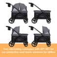 thumbnail image 4 of Baby Trend Navigator® 2-in-1 Stroller Wagon with 2 Built-in Seats, Adjustable Dual Canopies, and Push/Pull Modes.  110 lb Capacity, 4 of 9