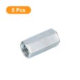 thumbnail image 3 of Écrous de couplage de barres uniques, M10x14x30mm, coupleur de tige fileté en acier au carbone galvanisé, 5 Count, 5 Pack, 3 of 4