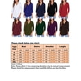 thumbnail image 2 of LUXUR Haut Femme Ample Tunique Chandail Manches 3/4 Chemise Col en V Blouse Vert Armée TG, 2 of 7