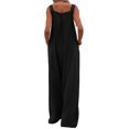 thumbnail image 2 of Innerwin Women's Summer Sleeveless Loose Wide Leg Jumpsuit, Solid Color, Black, 1, S, 2 of 3