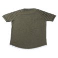 thumbnail image 3 of Men Solid Slub Cotton Pleated Short Sleeve Slim Fit T Shirt, 3 of 5
