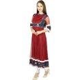 thumbnail image 3 of Bimba Kurti Anarkali Longue Évasée pour Femmes Kurta Indienne Blouse Classique Indienne - Bordeaux, 3 of 6