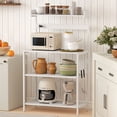 thumbnail image 2 of HOMCOM Kitchen Bakers Rack with Power Outlet, Coffee Bar, Distressed White, 2 of 10