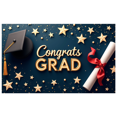 thumbnail image 1 of Graduation Party Supplies Congrats Grad Banner Backdrop Background with Balloons and Confetti Decorations for Graduation Ceremony Celebration Classroom Event, 1 of 4
