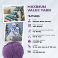 thumbnail image 2 of Mary Maxim Maximum Value Violet Acrylic Yarn for Crocheting, Knitting 474 Yds, Medium Violet, 2 of 4