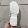 thumbnail image 4 of Black Ankle Strap Heels Wedge Heel Solid Color Mesh Embellished Plus Size Hollowed-Out Peep Toe Shoes Spring/Summer Style Trendy and Comfortable Slippers Women's Walking Shoes, 4 of 9