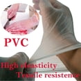thumbnail image 1 of 100 Pcs Gants Jetables pour Hommes Femmes Gants de Protection en PVC pour le Travail Service Alimentaire Lavage Nettoyage (Transparent, P/M/G/TG), 1 of 4