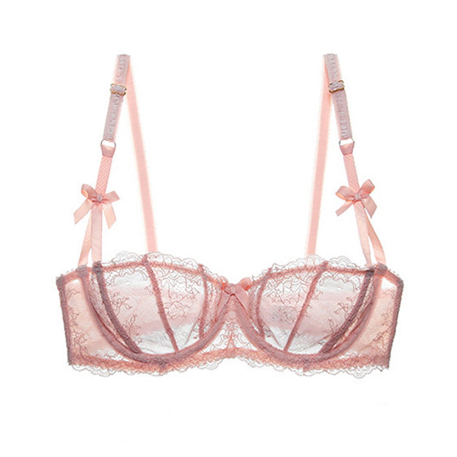 Varsbaby Sexy Unlined Balconette Demi-Cup Underwire Lace Bra