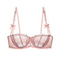 thumbnail image 1 of Varsbaby Sexy Unlined Balconette Demi-Cup Underwire Lace Bra, 1 of 5
