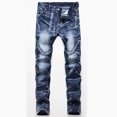 thumbnail image 1 of XZNGL Mens Jeans Stretch Mens High-End Stretch Light Color Print Trendy Slim Jeans Stretch Jeans Men, 1 of 8