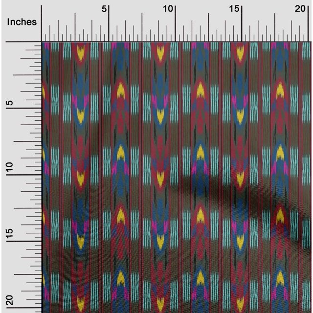 oneOone Soie Tabby Tissu Rayé Ikat Décor Tissu Imprimé BTY 42 Pouces de Large