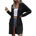 thumbnail image 2 of IMENGL Autumn winter loose solid alpaca wool sweater, Black 3XL, Size M-3XL, 2 of 4