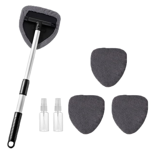 Visland Windshield Cleaning Tool Car Cleaning Brush Retractable Windshield Cleaning Wand Auto Window Cleaner Microfiber Cloth Car Wash Brush