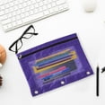 thumbnail image 5 of Dvruxg 2 Pcs Trousse à Crayons, Trousse à Crayons à Trois Trous Fermeture Éclair Simple Sac de Rangement de Documents en PVC Transparent, Trousse à Crayons Grande Capacité avec Fermeture Éclair Trousse de Reliure Transparente, 5 of 5