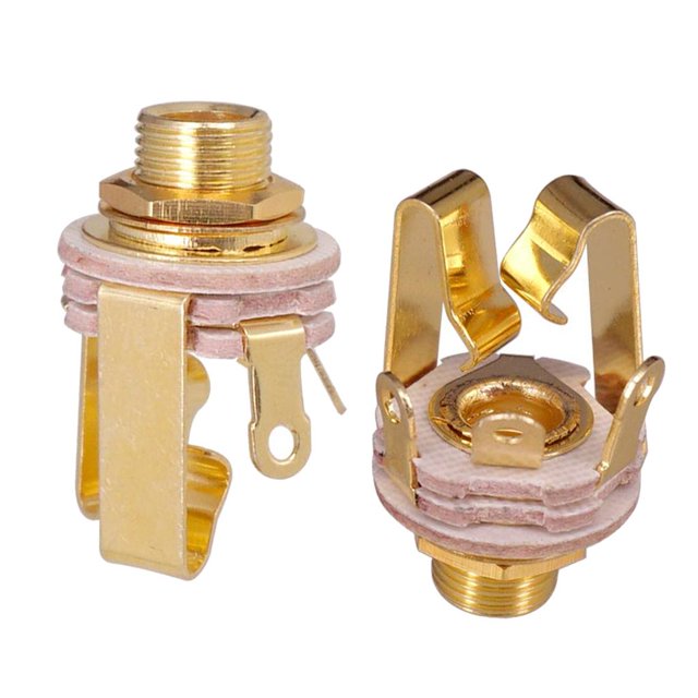 2 Pack 1/4" Mono Prise d'Entrée pour la Sortie de Prise Basse Électrique 6.35mm Accessoires