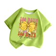 thumbnail image 4 of PMVFHDE T-Shirts pour Filles Décontractés Hauts pour Fille Hauts pour Fille Été Hauts à Manches Courtes pour Filles Hauts pour Filles Mode Enfants Décontractée Imprimé Col Rond Ample T-Shirt à Manches Courtes Haut Vert Clair, 3-4 Ans, 4 of 5