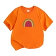thumbnail image 3 of T-Shirt Orange pour Filles T-Shirt Orange pour Enfants Unisexe Col Rond Coton Manches Courtes T-Shirt en Coton Haut T-Shirt Orange pour Garçons, 3 of 8