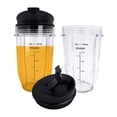 thumbnail image 4 of 2 Pcs 18Oz Replacement Ninja Blender Cups with Lid for Ninja Auto IQ BL480 BL642 BL450 BL682 BL480, BL490, BL640 BL680, 4 of 8
