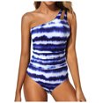 thumbnail image 1 of TJAZFJPA Swim Romper Swimsuits for Women Plus Size Women One Shoulder 1 Piece Swimsuit for Women Bathing Suits Full Coverage Keyhole Swimwear 1 Piece Swimsuit Women Plus Size Tummy Control, 1 of 8