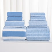 8-Piece Velvet Bath Towel Set for Home and Travel, Super Absorbent and Durable Towels Includes Towels Face Towels and Bath Towels for Bathroom Spa and Gym Use