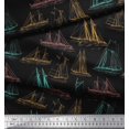 thumbnail image 2 of Soimoi Polyester Crepe Fabric Ship Ocean Decor Fabric Printed Yard 42 Inch Wide, 2 of 3