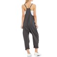thumbnail image 4 of TrendOFT Jumpsuits For Women Casual Summer Solid Loose Pocket Spaghetti Strap Wide Leg Womens Overalls Rompers Grey L, 4 of 5