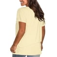 thumbnail image 3 of Blouses à Manches Courtes pour Femmes Mode pour Femmes Uni Col Rond T-Shirt à Manches Courtes Blouse Hauts Amples Femmes Hauts à Manches Courtes Femmes Blouse à Manches Courtes Hauts à Manches Courtes pour Femmes, 3 of 5