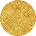 thumbnail image 1 of Ahgly Company Tapis Rond Lavable en Machine Intérieur Transitionnel Or Jaune Vif, 5 Pieds Rond, 1 of 7