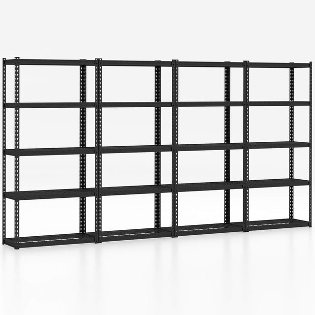 Gymax Étagère de Rangement 4 Pcs à 5 Niveaux, Étagère Utilitaire de Rangement Robuste avec Dispositif Anti-Basculement