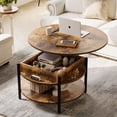 thumbnail image 2 of GUNAITO Round Lift Top Coffee Table with Storage, Rustic Brown, 2 of 8