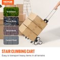 thumbnail image 2 of VEVOR Chariot d'Escalade, Capacité de Charge de 220 lbs, Chariot à Main Pliable avec Poignée Réglable de 32.3-45,7 Pouces, 4 Roues Universelles et 2 Cordes Élastiques, Multipurpose Dolly pour Entrepôt Magasinage, 2 of 9
