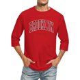thumbnail image 1 of Mens T Shirt 3/4 Sleeve Comfortable Crewneck Graduated Color Fit Red Men's Fall Clothing size XXXL, 1 of 4