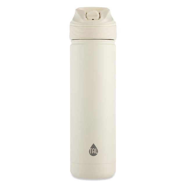 TAL 26oz Ranger Water Bottle Oat with a matte oat stainless steel body, flip-up easy sip straw lid, leak-proof seal, and double-wall vacuum insulation to keep beverages hot or cold, suitable for kitchenware beverage storage containers.