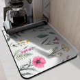 thumbnail image 2 of Vintage Flower Herbs Dish Drying Mat - XL Microfiber Absorbent Mat Protects Kitchen Counters, Perfect Blend of Style & Functionality (18x24 inch), 2 of 7
