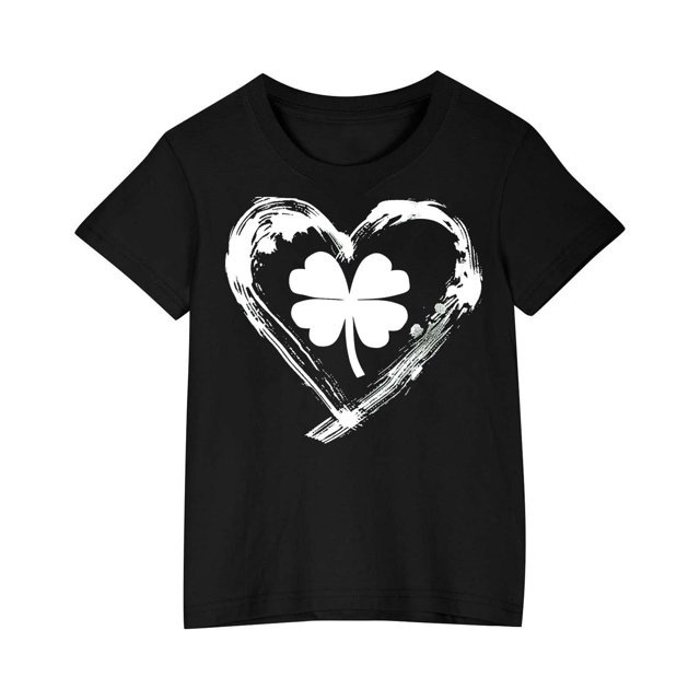 FAIWAD Hauts pour Enfants pour la Saint-Patrick Manches Courtes Col Rond Ample Confortable Chandail Garçons Filles T-Shirts Imprimés Mignons