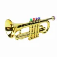 thumbnail image 4 of Gold Kid Trumpet Toy With 4 Colored Keys Great For Children's Music Education, 4 of 5
