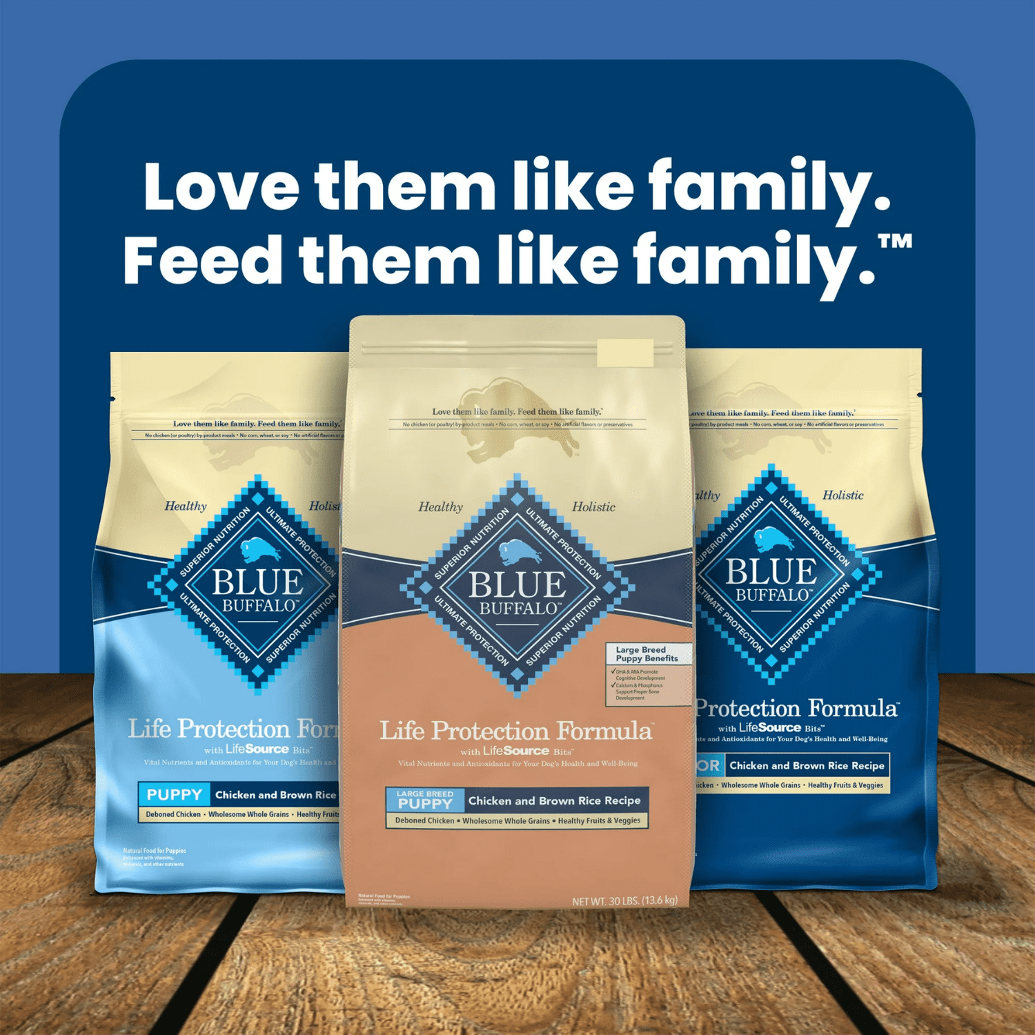 Blue Buffalo Life Protection Formula Poulet et Riz Brun Nourriture Sèche pour Chiots de Grande Race 4.99kg