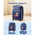 thumbnail image 2 of VEVOR Kids Luggage Set, 2 Piece, 18 Inch Hardside Rolling Wheels Suitcase with Hard-Shell Backpack, Dinosaur Kids Carry on Luggage Set, 2 of 9