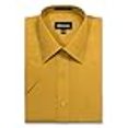 thumbnail image 3 of Allsense Chemise Habillée pour Hommes, Coupe Régulière, Manches Courtes Formelles, Jaune, Col 14.5 Pouces, Petit, 3 of 4