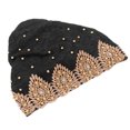 thumbnail image 3 of Turban Head Wrap, Multicolor Floral Design Stylish Exquisite Wide Use Soft Elastic Muslim Turban Hat Comfortable Breathable  For Worship For Daily Wear Wine Red,Champagne,Bright, 3 of 8