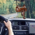 thumbnail image 1 of Wzzjkit Flat Western Saddle Cowboy Flat Pendant Car Rearview Mirror Backpack Accessories Pendant, 1 of 6