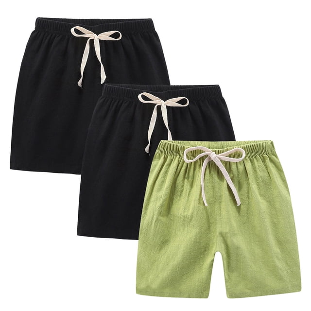 Rbaofujie Girls's Knee-Length Casual Shorts with Elastic Waist Drawstring