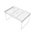 thumbnail image 2 of Oleegame 2PC Produce Storage Storage Rack White Wire Stacking Cabinet Shelf Stackable Foldable Stand Rack Desk Countertops Storage Holder Shelf Saving Shelf White, 2 of 6