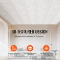 thumbnail image 4 of KFFKFF Drop-In Ceiling Panels, Bundle of 12, 24x24 inch, Premium PVC, Simple Setup/Cut, Adhesive Ceiling Tiles for Decor in Home or Office, White Peg Design, 4 of 9