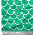 thumbnail image 1 of Soimoi Green Modal Satin Fabric Curve Hand Drawn Print Sewing Fabric Yard 42 Inch Wide, 1 of 3